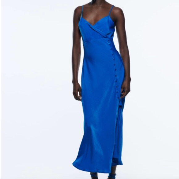 Zara CAMISOLE DRESS WITH BUTTONS M NWT - Picture 5 of 8